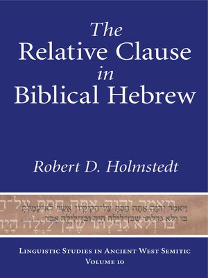 cover image of The Relative Clause in Biblical Hebrew